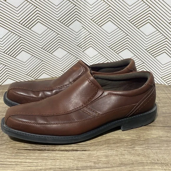 Rockport Men's Chestnut Leather Slip-Ons - Picture 3 of 9